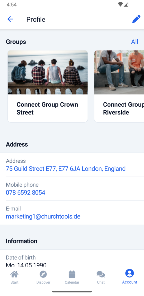 Screenshot of a person's detail page with all information.