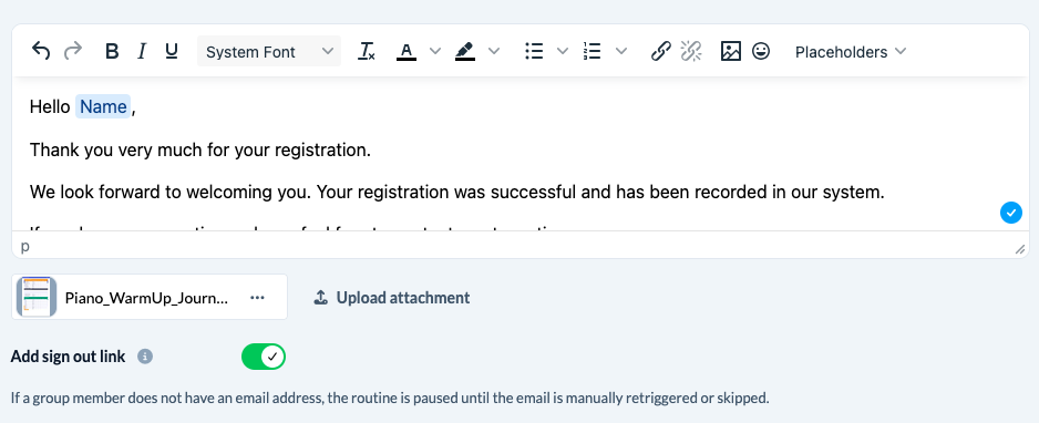 Screenshot of an email with an attachment