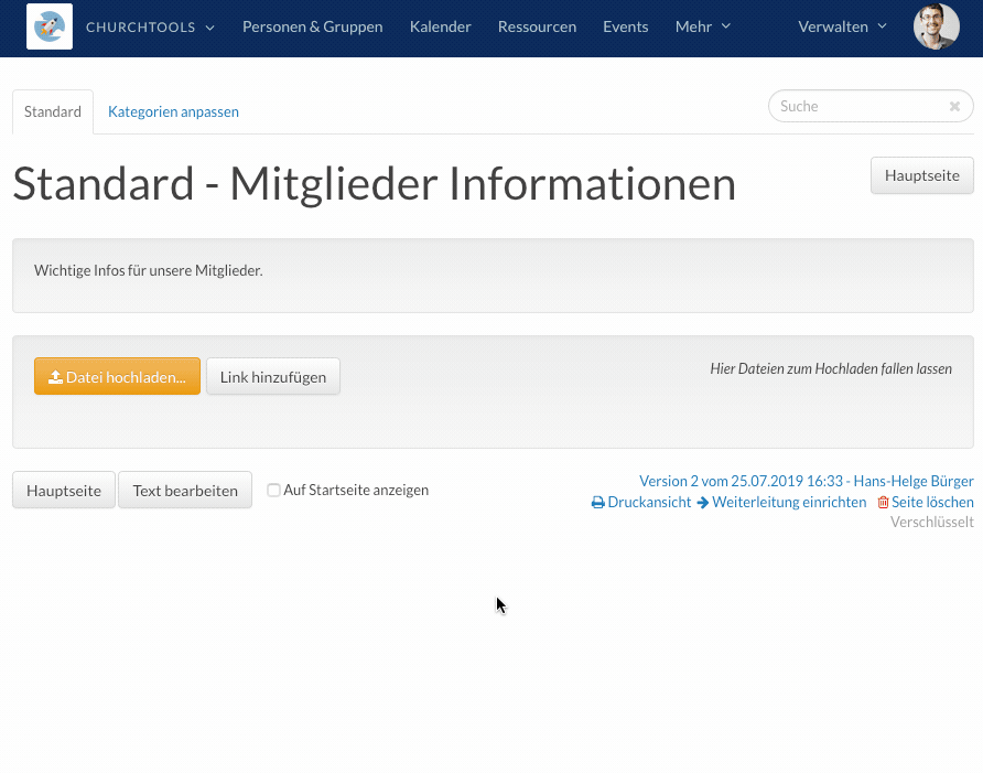 Demonstration der neuen Wiki Weiterleitungsfunktion